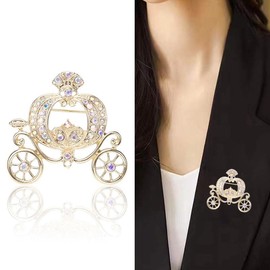 Opexicos 2Pcs Pumpkin Carriage Brooch Simple Sweater Scarf Shawl Buckle Pin Dress Jewelry Party Accessory For Women
