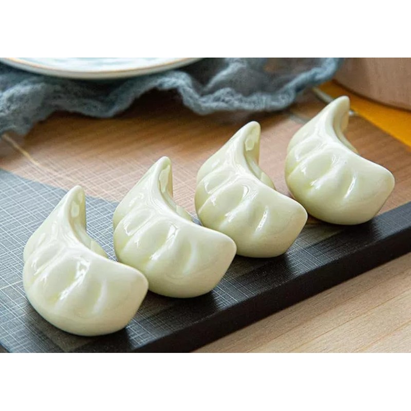 speed mao Funny Delicious Dumplings Ceramic Chopsticks Rest Caratry Set