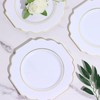 Gold Plastic Plates -Baroque White & Gold Disposable Plates for