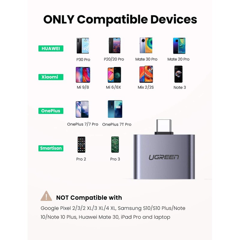 UGREEN 70312 2-in-1 USB C to C and 3.5mm Adapter