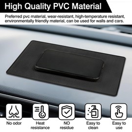 Car Dashboard Anti-Slip Rubber Pad – 10.6"x5.9" Universal Sticky Dashboard Mat for Phones, Sunglasses, Keys, Electronics – Washable Adhesive Pad for Car & Home Use