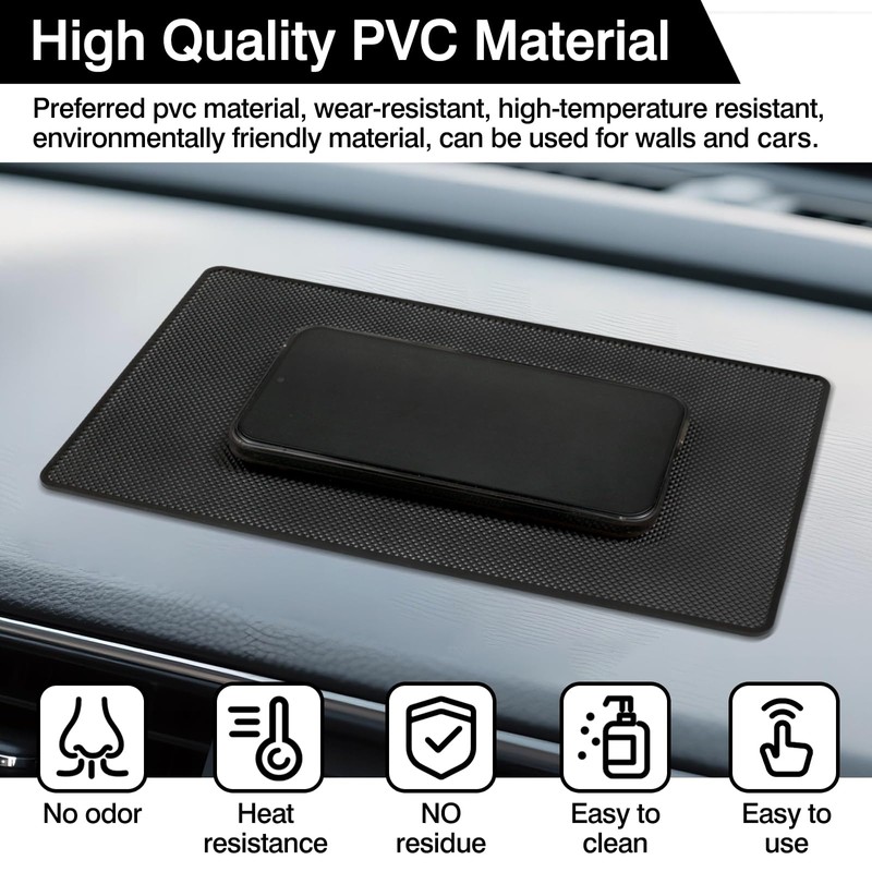 Car Dashboard Anti-Slip Rubber Pad – 10.6"x5.9" Universal Sticky Dashboard