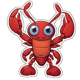 Cute Lobster Stickers for Water Bottle 3in, 3Pcs Waterproof Vinyl Kawaii Animal Stickers for Laptop Skateboard Scrapbooking Journal Luggage Bike,Phone,Lobster Stickers for Kids Adults.(T1).
