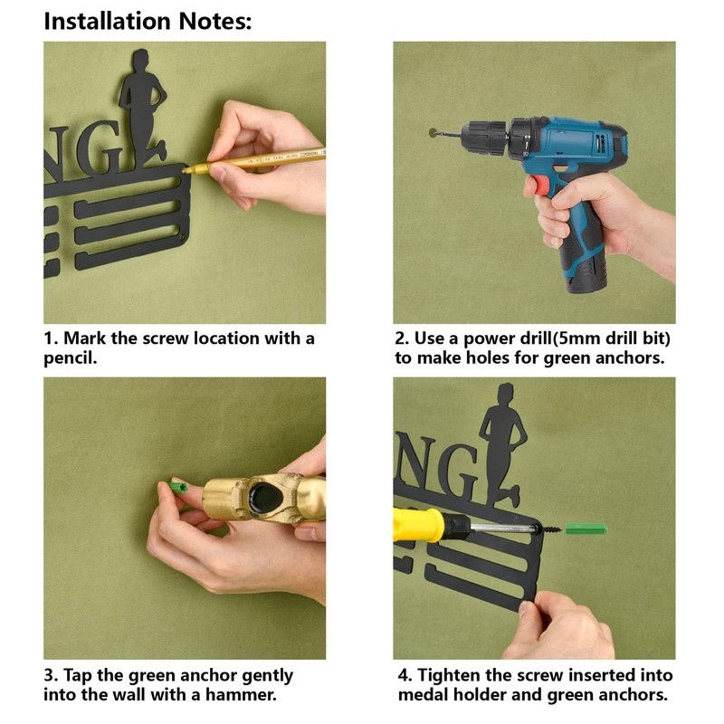 CREATCABIN Triathlon Medal Holder Running Swimming Bike Riding Medal Awards