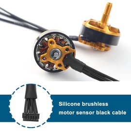 SING F LTD 2Pcs Brushless Motor Sensor Black Cable 100mm Cable Length 1.25 Terminal Double Head 6p Suitable for Mini RC Helicopter LED Light Strip RC Drift Car Model