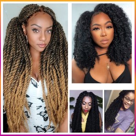 ToyoTress Marley Hair Crochet Braids - 20 Inch 6 Packs Marley Twist Crochet Hair For Faux Locs Light Brown, Afro Curly Marley Twist Crochet Hair Synthetic Braiding Hair Extensions (20 Inch, #4-6P)