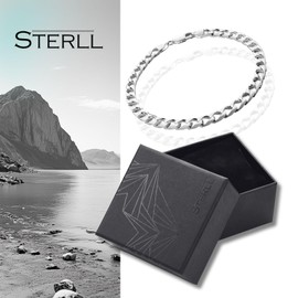 STERLL Men's Bracelet 925 Sterling Silver Sustainable Packaging The Best Men Gifts, Sterling Silver