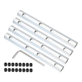 PATIKIL 4 Inch Straight Line Connector, 10 Pcs T/V Slot Aluminum Extrusion Connector Corner Bracket with M5 Screws Wrench for 20 Series Aluminum Profile (Silver)