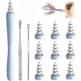 3 in 1 Ear Wax Removal Tool, 2023 Q-Grips Ear Wax Remover Reusable and Washable Replacement Soft Silicone Tips for Deep Cleaner Earwax, Ear Wax Removal Kit Contains 3 Types of Ear Cleaner Tools Stainless Steel