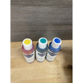 AmeriColor Lot Of 3 Americolor Soft Gel Paste Food Color Assorted Colors Yellow Teal Blue