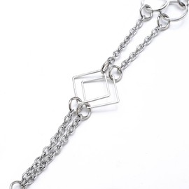 LUXIANDA Badge lanyard necklace Fashion ID lanyard & Necklace for Women, Stainless steel chain