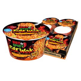 Nissin Hot & Spicy Fire Wok, Molten Chili Chicken, 4.37 Ounce (Pack of 6)