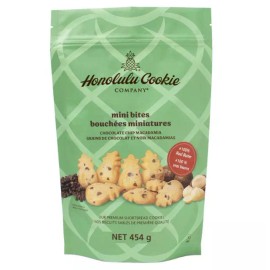 Honolulu Cookie Co. Mini Bites Chocolate Chip Macadamia Shortbread 16oz Bag x4