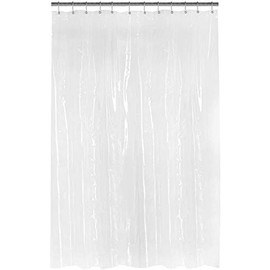 Dependable Industries inc. Essentials Extra Long Shower Curtain Liner with 84 inches Height x 72" with Metal Grommets (Clear Frosted)