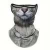 Unisex Bicycle Motorcycle UV Protection Sports Mask Scarf Face Cover C73 Grey Cat 2ea