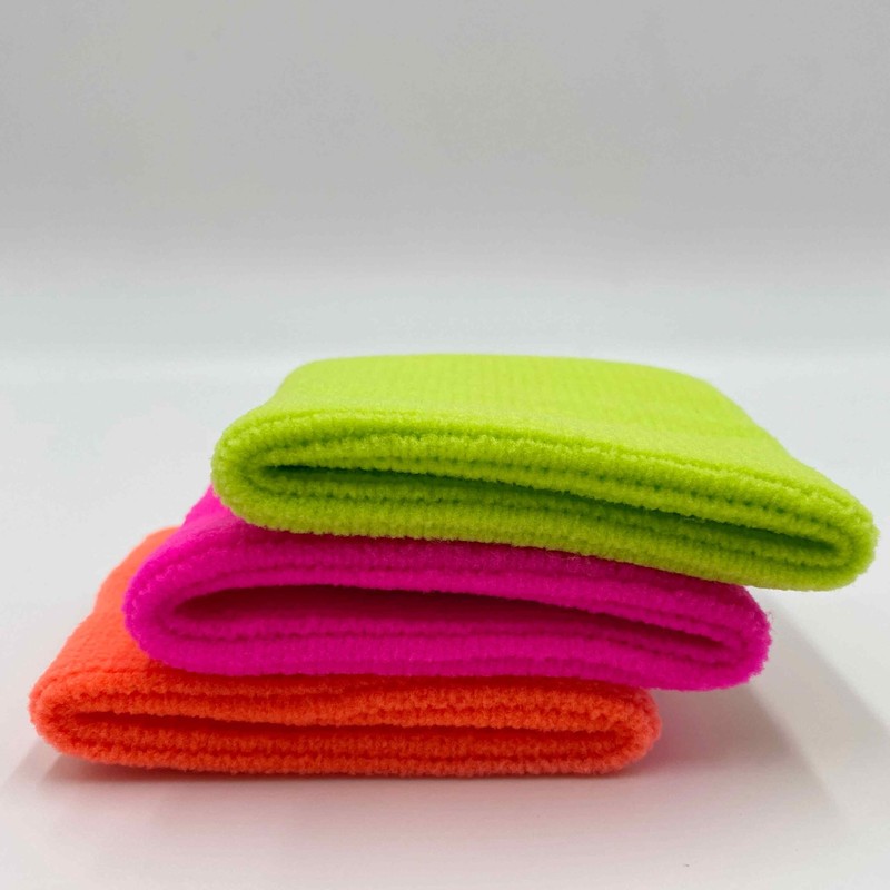 COUVER Neon Unisex Dual Layer Athletic Sweat Sport Wristband (Pair),