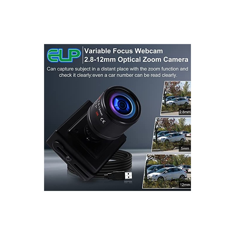 ELP 2.8-12mm Varifocal Lens HD 1080P Webcam for Mac