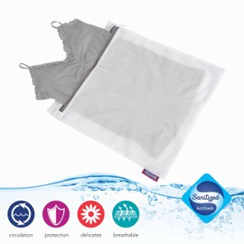 Laundry 360 2 Pack Large Mesh Wash Bag | Laundry | Washing Machine | Zipper Closure | Prevents Pulling and Tearing | Clothes | Garments | Delicates | Socks | White