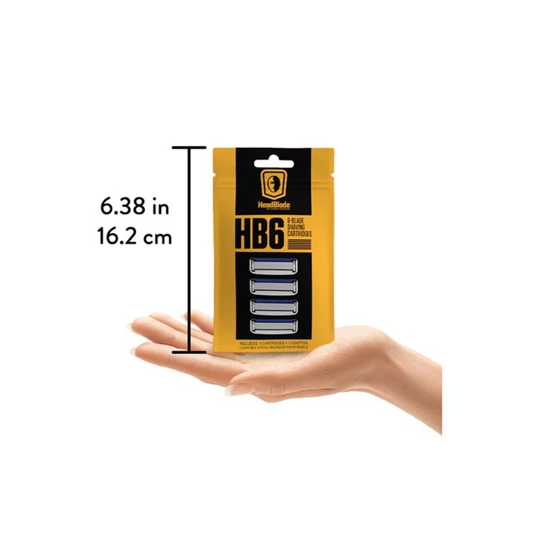HeadBlade Men's HB6 Refill Shaving Razor Blades - 6 Stainless