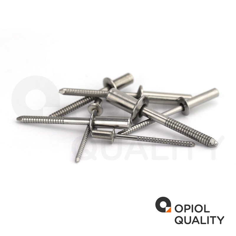 OPIOL QUALITY® Sealing Blind Rivets with Flat Head, Grooved Rivet