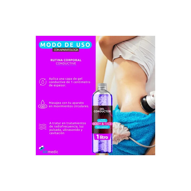 Gel Conductor Acido Hialurónico Antiedad Corporal Facial 1lt
