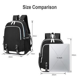 KARFRI Soccer Player 7 Multifunction Sport Backpack Travel Laptop Football Fans Bag for Men Women (Blue lines - 1)