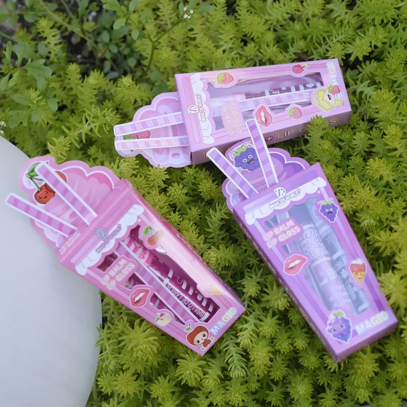 12 Duo Lip Gloss Magico Hidratante Larga Duracion Lip Balm