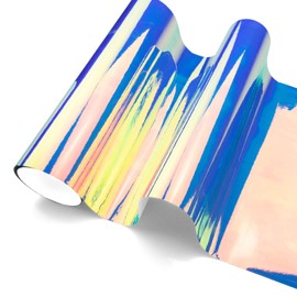 Premium Blue Neo Chrome Rainbow Holographic Vinyl Wrap Sticker Decal Air Release Channel Film - 4"x8" (10cmx20cm) Sample