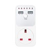 Countdown Timer Socket with 2 USB Ports 5V 2.1A Outlet