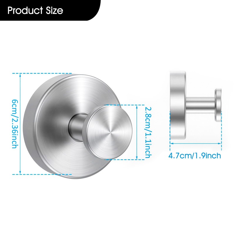 HYSDFCAZM Stainless Steel Glue-Free Suction Cup Hooks, Waterproof & Rustproof,