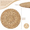 Aneco 12 Pack 12-Inch Round Woven Placemats Natural Hand-Woven Boho