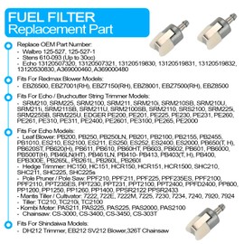 10x Fuel Filter Compatible with REDMAX EBZ6500 EBZ8500 EBZ7500RH EBZ8500RH EBZ5150RH fits Many Other Models