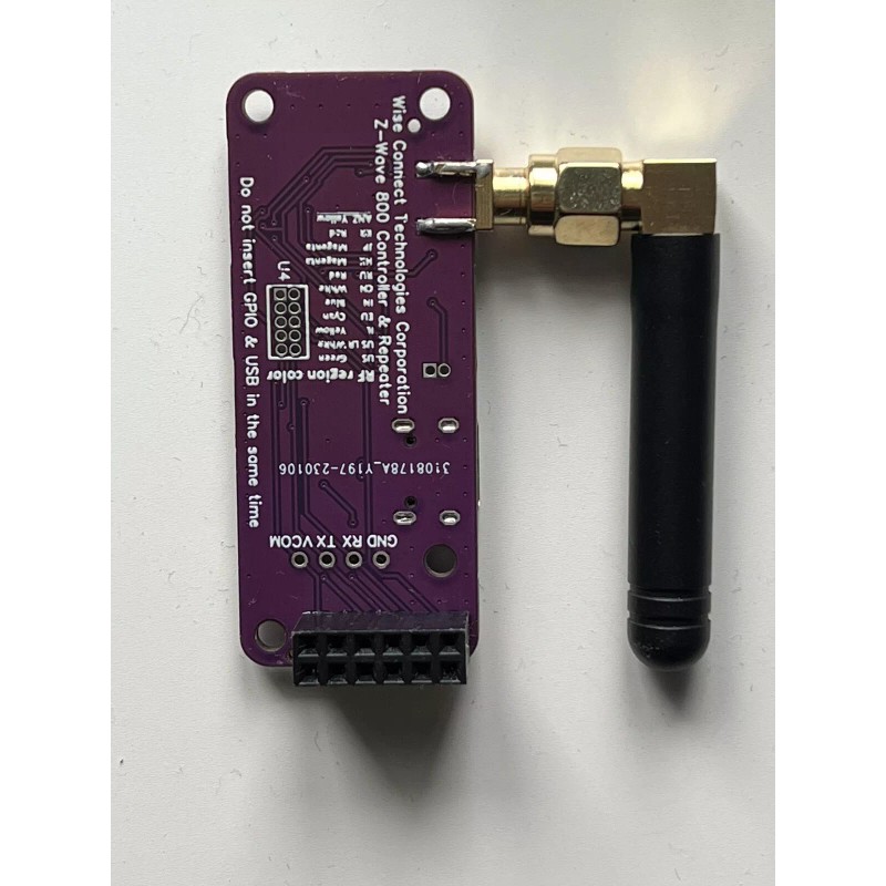 Wise Connect Z-Wave 800 GPIO board and USB interface or