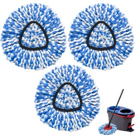 Mop Head Replacement, Microfiber Mop Heads Refill Compatible with 2 Tank Mop System, Machine Washable Spin Mop Head Replacement for Hard Floor Cleaning (3pcs)