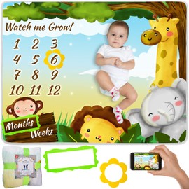 HAPPY CHLEA® Newborn Baby Blanket Male and Female Original Birth Gift Newborn Baby Photo Blanket for Kids (Djungle)