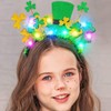 CASDRE St. Patrick's Day Headband Green Light up Shamrock Hat