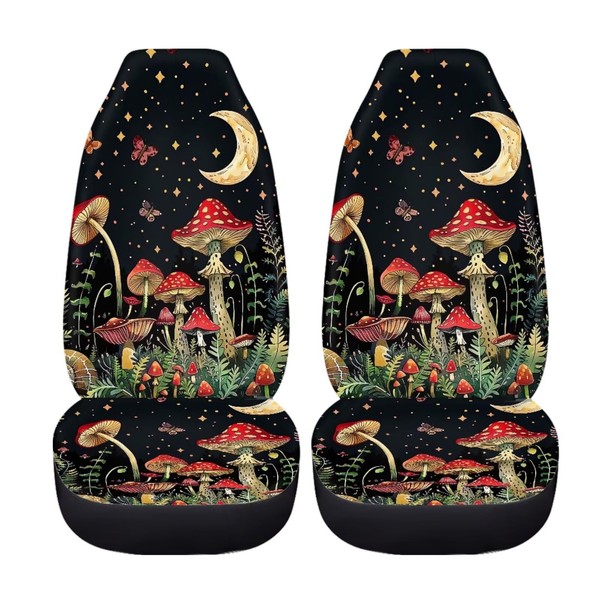 WUYOJUXA Mushroom Print Car Seat Cover Set for Front Seat