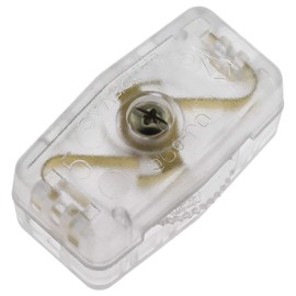 E-outstanding 2Pcs Plastic Housing On/Off Thumbwheel Light Lamp Inline Switch Clear AC 125V 3A