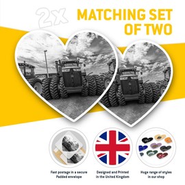 2 x Heart Stickers 15 cm - BW - Farm Tractors Farmer Fun Decals for Laptops,Tablets,Luggage,Scrap Booking,Fridges, #36462