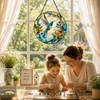Hummingbird Sun Catcher, Stained Glass Window Hanging for Home Decor,