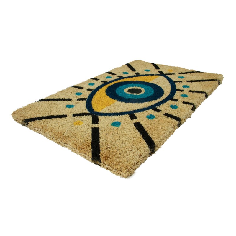 Entryways Handmade Doormat - Evil Eye, 18"x30"