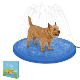 Lizzy Pet Splash Pool & Sprinkler – 100cm/39in | Summer Cooling Pad for Dogs & Pets | Foldable Sprinkle and Splash Water Play Mat | Easy Hose Connection | Outdoor Water Toy for Hot Weather Fun