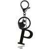 ANHBKAR Stainless Steel Black Alphabet Keychain A-Z for Women, Girls