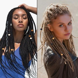 Alpinleux 100 Pcs Large Hole Wooden Beads, 5 Colors Wooden Loose Spacer Beads, Vintage Wood Hair Bead for Macrame, Necklace, Bracelet, DIY Craft, Hair, Handmade Decor (9X10mm)