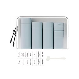 Sprigold 5 Pack Brief and Fashion Travel Bottles TSA Approved, BPA Free Travel Size Travel Containers Refillable Squeeze Bottles for Cosmetic Shampoo Cream Conditioner Lotion Soap… (Nordic blue)