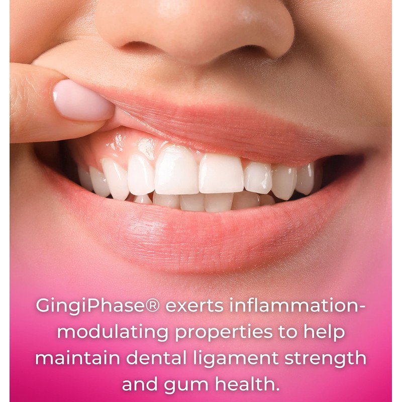 GingiPhase Natural Herbal Dental Support Supplement for Healthy Gums, Teeth,