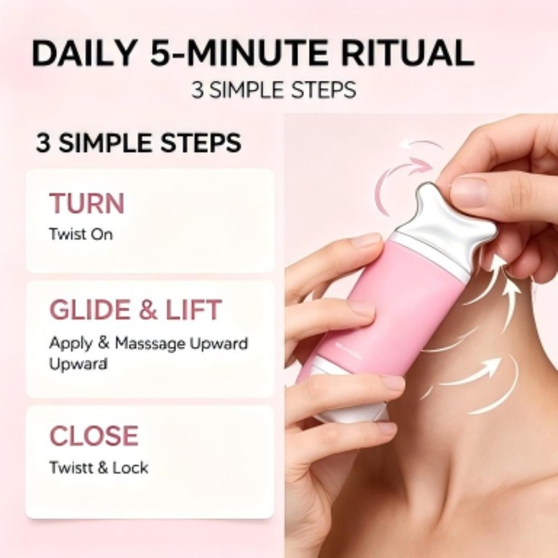 Gua Sha Neck Cream with Built In Gua Sha Massager,