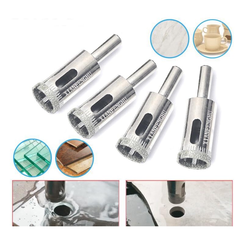 Diamond Drill Bits for Glass, 6 PCS 1/2" Diamond Hole