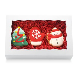 XINHPKGG 20 pcs Cookie Boxes 8x5x2 Inch: Bakery Boxes with window, Treat Boxes, Chocolate Covered Strawberries Boxes, Macaron Boxes- White