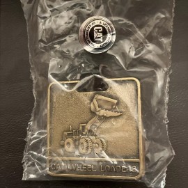 Caterpillar Wheel Loader Shovel Watch Fob Brass Blank Back